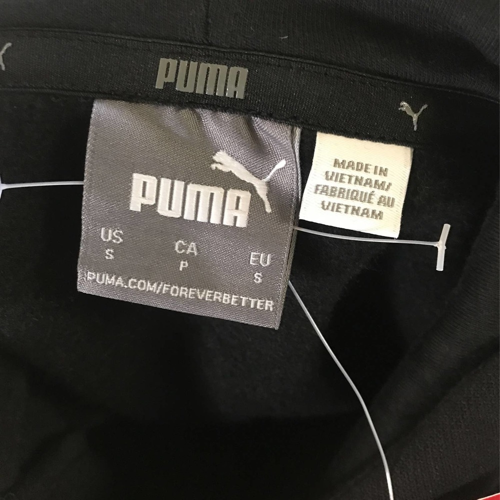 PUMA Men's SMALL Split Logo Hoodie Puma Black/High-Risk Red - Picture 4 of 5